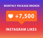 Buy 7500 Instagram Likes Monthly Package Bronze (30 days)